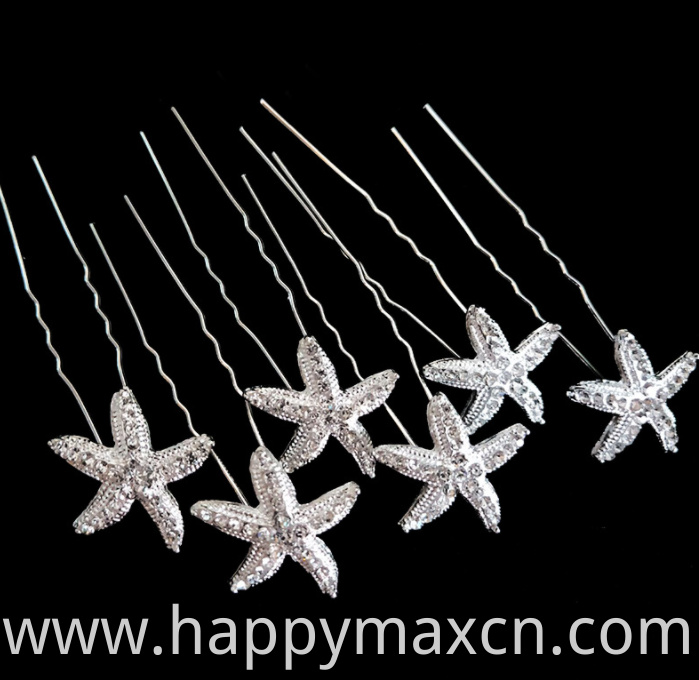 New style hot sales simple hairpins for hair star jewellery making wedding hair accessories bridal